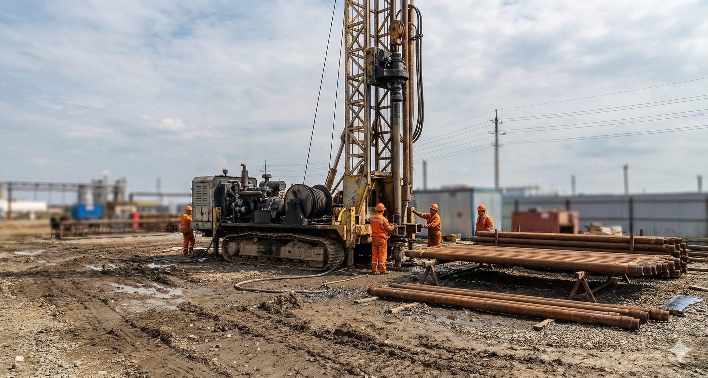 Geological survey and drilling rig